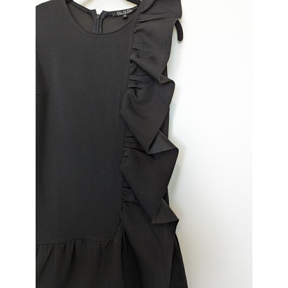 Elle Oh Elle Black Ruffle Dress Size Small - Picture 3 of 9